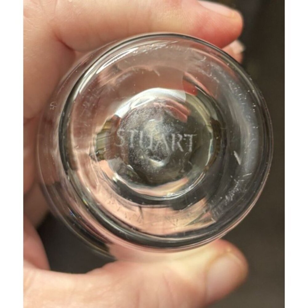 Stuart Strathearn Crystal Clear Bud Vase W/ Etched Flower Pattern - Picture 4 of 4